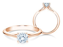 Bague de fiançailles Heaven 4 dans 14K or rose avec diamant 0,75ct G/SI