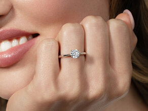 Bague de fiançailles Heaven 4 en 9K or blanc avec diamant 1,00ct H/SI