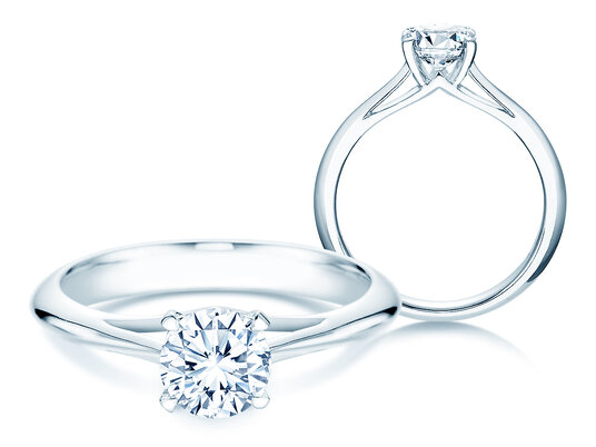 Bague de fiançailles Heaven 4 en 9K or blanc avec diamant 1,00ct H/SI