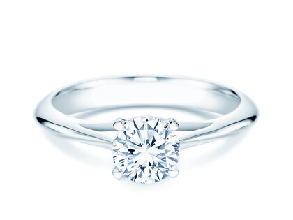 Bague de fiançailles Heaven 4 en 18K or blanc avec diamant 1,25ct H/SI