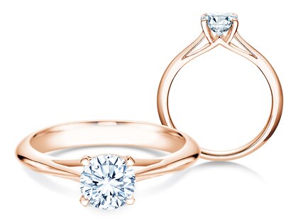 Bague de fiançailles Heaven 4 dans 14K or rose avec diamant 1,00ct G/SI