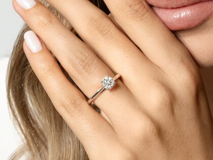 Bague de fiançailles Heaven 4 dans 14K or blanc avec diamant 0,75ct G/SI