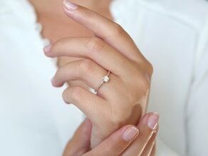 Bague de fiançailles Heaven 4 dans 18K or blanc avec diamant 0,30ct G/SI