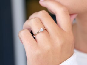 Bague de fiançailles Heaven 4 dans 14K or blanc avec diamant 0,40ct H/SI