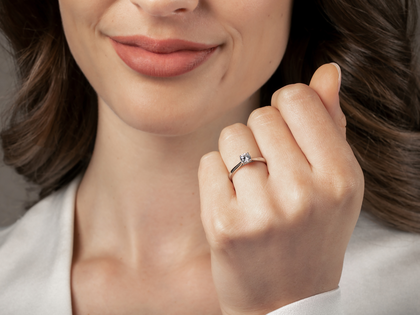 Bague de fiançailles Heaven 4 en Argent 925/- avec diamant 0,07ct G/VS