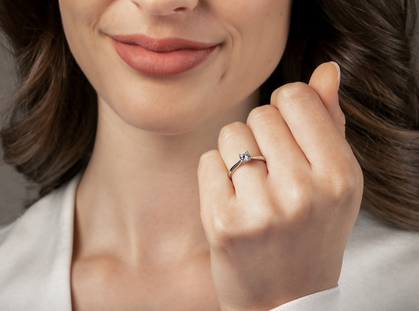 Bague de fiançailles Heaven 4 dans 14K or rose avec diamant 0,10ct G/SI