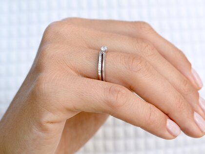 Bague de fiançailles Heaven 4 dans Argent 925/- avec diamant 0,15ct G/SI