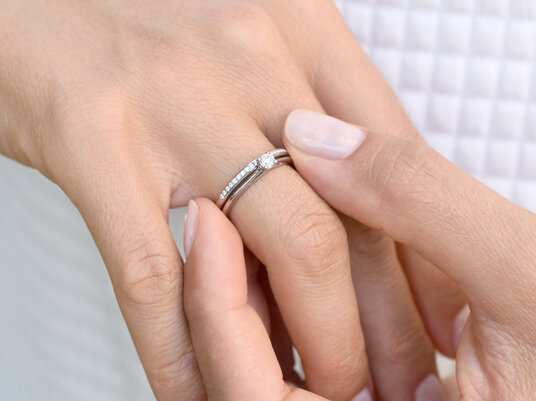 Bague de fiançailles Heaven 4 en platine 950/- avec diamant de laboratoire 0,25ct