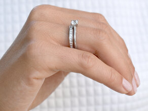 Bague de fiançailles Heaven 4 dans 14K or blanc avec diamant 0,40ct H/SI