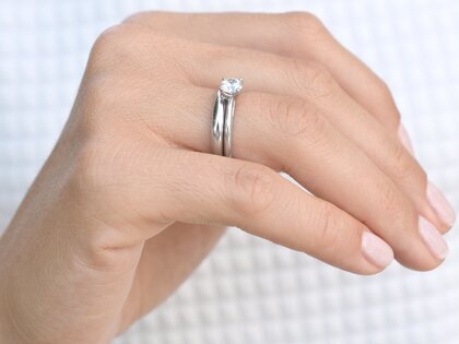 Bague de fiançailles Heaven 4 dans 14K or blanc avec diamant 0,75ct G/SI