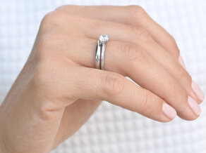 Bague de fiançailles Heaven 4 dans 14K or blanc avec diamant 0,75ct G/SI