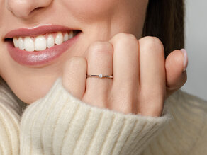 Bague de fiançailles Heaven 6 Petite en 14K or jaune avec diamant 0,035ct G/SI