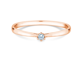 Bague de fiançailles Heaven 6 Petite en 14K or rose avec diamant 0,05ct G/SI