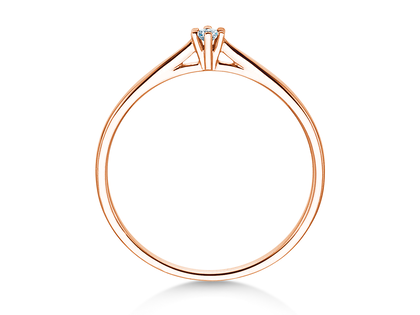 Bague de fiançailles Heaven 6 Petite en 14K or rose avec diamant 0,05ct G/SI
