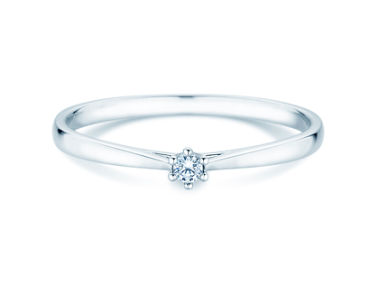 Bague de fiançailles Heaven 6 Petite en 14K or blanc avec diamant 0,05ct G/SI