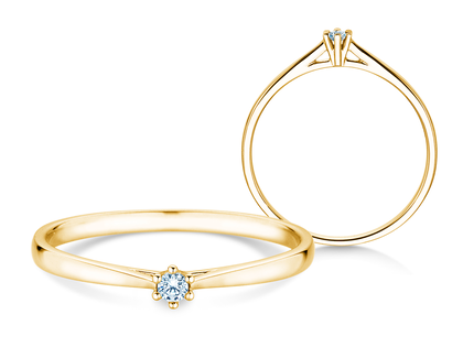 Bague de fiançailles Heaven 6 Petite en 14K or jaune avec diamant 0,035ct G/SI