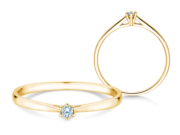 Bague de fiançailles Heaven 6 Petite en 14K or jaune avec diamant 0,035ct G/SI
