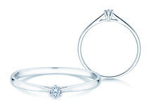Bague de fiançailles Heaven 6 Petite en 14K or blanc avec diamant 0,05ct G/SI