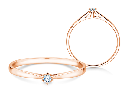 Bague de fiançailles Heaven 6 Petite en 14K or rose avec diamant 0,05ct G/SI