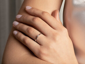 Bague de fiançailles Heaven 6 Petite en 14K or blanc avec diamant 0,05ct G/SI
