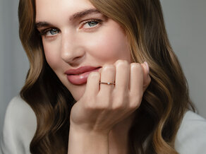 Bague de fiançailles Heaven 6 dans 18K or rose avec diamant 0,05ct H/SI