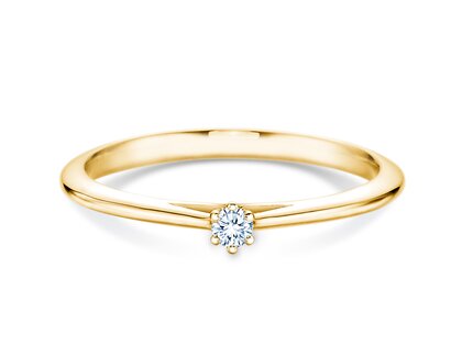 Bague de fiançailles Heaven 6 en 14K or jaune avec diamant 0,07ct