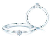 Bague de fiançailles Heaven 6 en 9K or blanc avec diamant 0,05ct G/SI