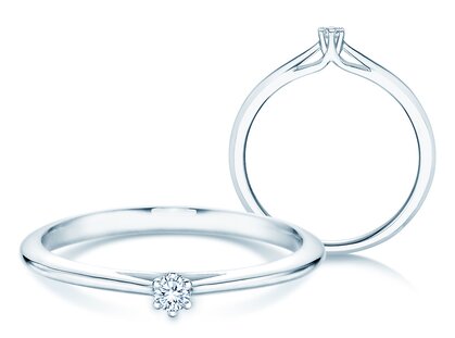 Bague de fiançailles Heaven 6 dans 18K or blanc avec diamant 0,05ct G/SI