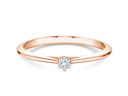 Bague de fiançailles Heaven 6 dans 18K or rose avec diamant 0,05ct H/SI