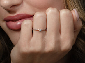 Bague de fiançailles Heaven 6 dans 14K or blanc avec diamant 0,10ct G/SI