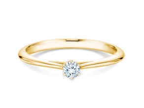 Bague de fiançailles Heaven 6 dans 14K or jaune avec diamant 0,10ct H/SI