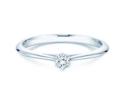 Bague de fiançailles Heaven 6 dans 14K or blanc avec diamant 0,10ct G/SI