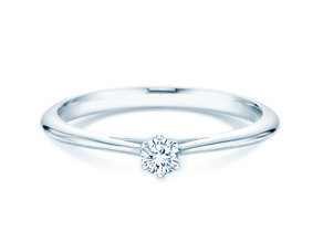 Bague de fiançailles Heaven 6 dans 14K or blanc avec diamant 0,10ct G/SI