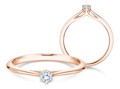 Bague de fiançailles Heaven 6 dans 14K or rose avec diamant 0,10ct G/SI