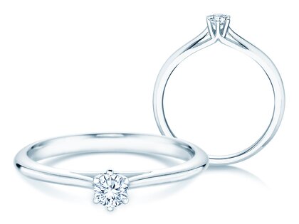 Bague de fiançailles Heaven 6 dans Argent 925/- avec diamant 0,15ct G/SI