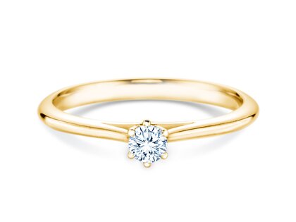 Bague de fiançailles Heaven 6 dans 14K or jaune avec diamant 0,15ct H/SI