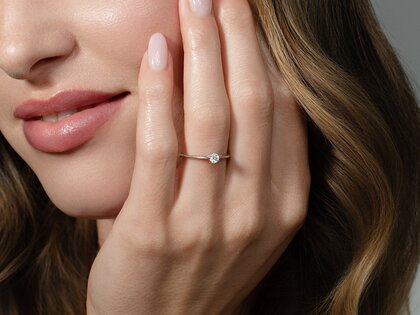 Bague de fiançailles Heaven 6 dans 14K or jaune avec diamant 0,25ct G/SI