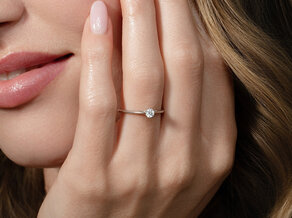 Bague de fiançailles Heaven 6 en 9K or blanc avec diamant 0,25ct H/SI