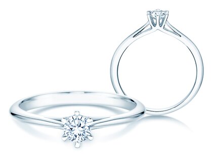 Bague de fiançailles Heaven 6 dans 14K or blanc avec diamant 0,25ct G/SI