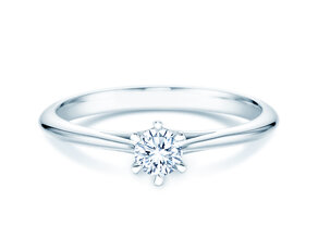 Bague de fiançailles Heaven 6 en 9K or blanc avec diamant 0,25ct H/SI