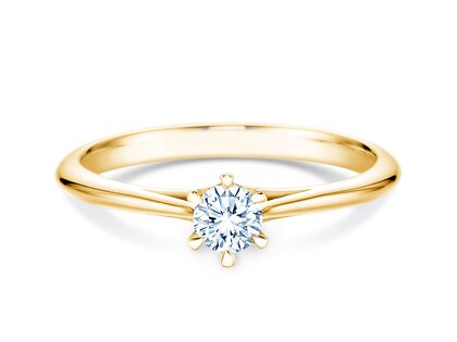 Bague de fiançailles Heaven 6 dans 14K or jaune avec diamant 0,25ct G/SI