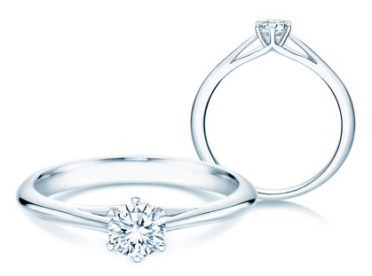 Bague de fiançailles Heaven 6 dans 14K or blanc avec diamant 0,30ct G/SI
