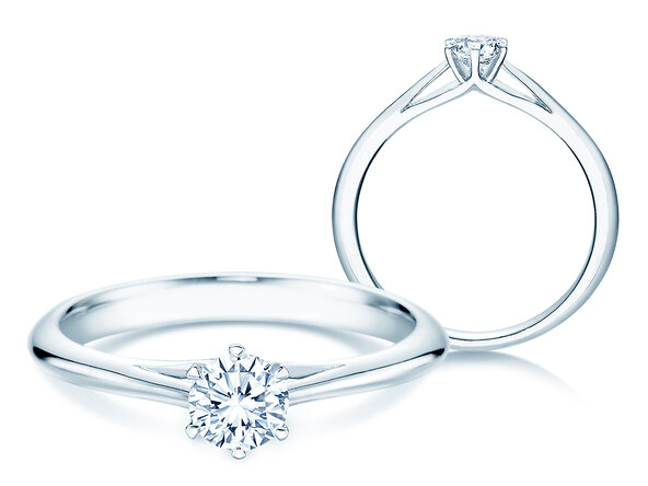 Bague de fiançailles Heaven 6 dans 18K or blanc avec diamant 0,30ct G/SI