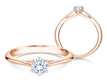 Bague de fiançailles Heaven 6 dans 14K or rose avec diamant 0,30ct G/SI