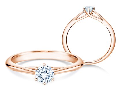 Bague de fiançailles Heaven 6 dans 14K or rose avec diamant 0,30ct G/SI