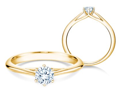 Bague de fiançailles Heaven 6 dans 18K or jaune avec diamant 0,30ct H/SI