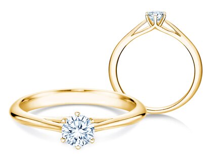 Bague de fiançailles Heaven 6 dans 14K or jaune avec diamant 0,30ct G/SI