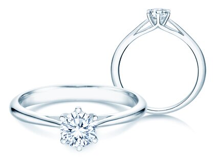 Bague de fiançailles Heaven 6 dans platine 950/- avec diamant 0,40ct G/SI