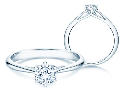 Bague de fiançailles Heaven 6 dans 18K or blanc avec diamant 0,40ct G/SI