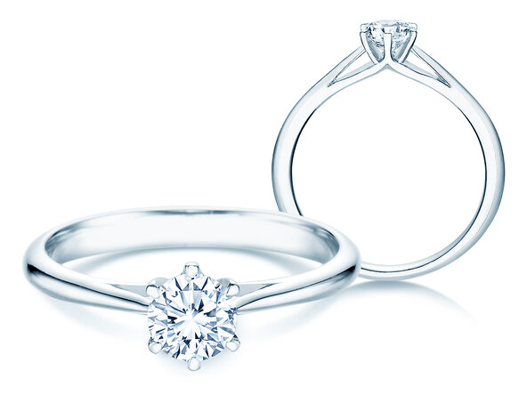 Bague de fiançailles Heaven 6 dans platine 950/- avec diamant 0,40ct G/SI
